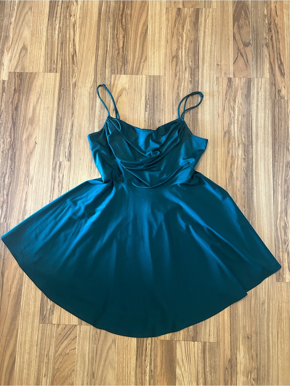Short dark green dress